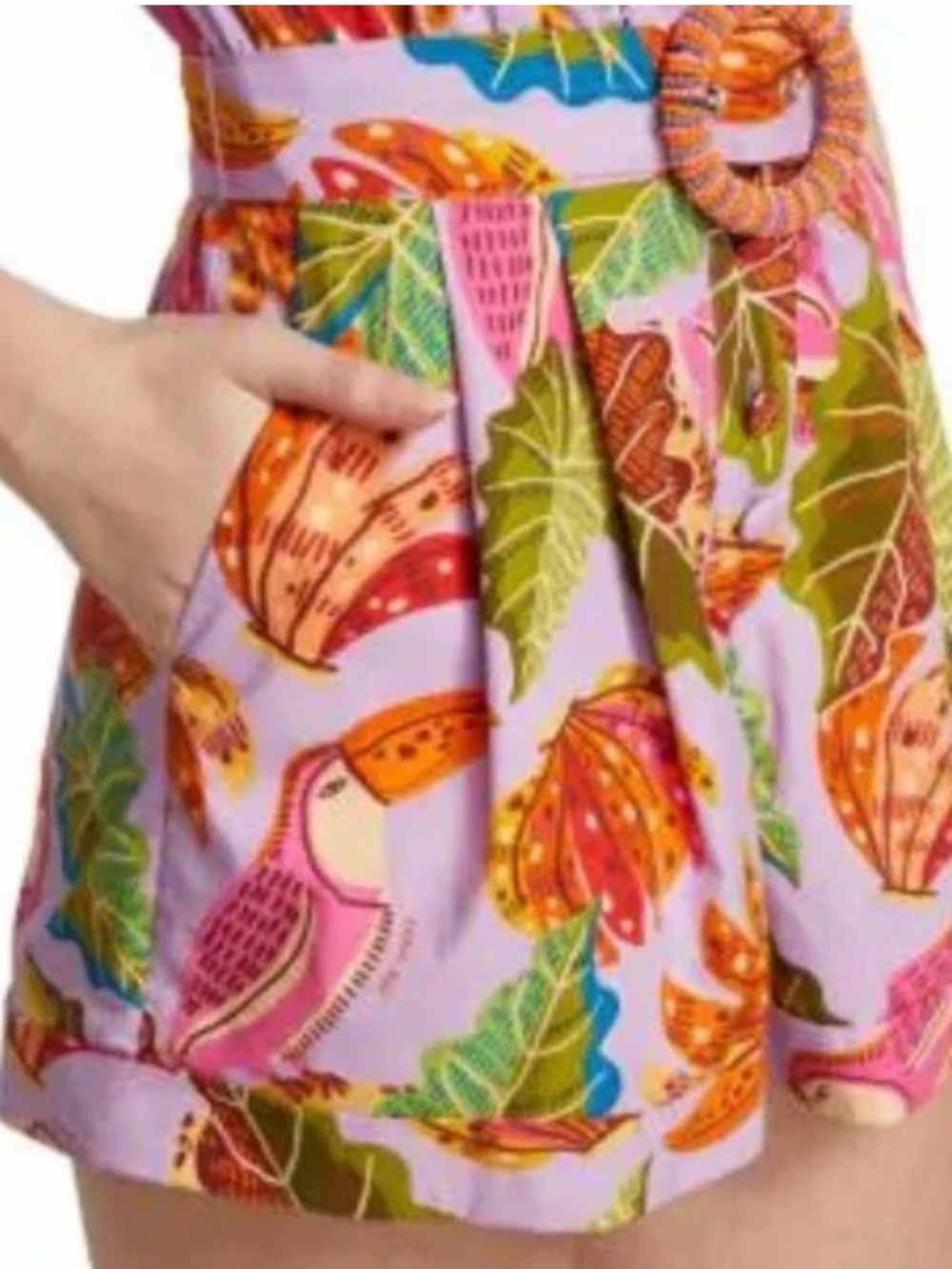 FARM Rio Vibrant Purple Tropical Print Romper - Picture 3 of 6